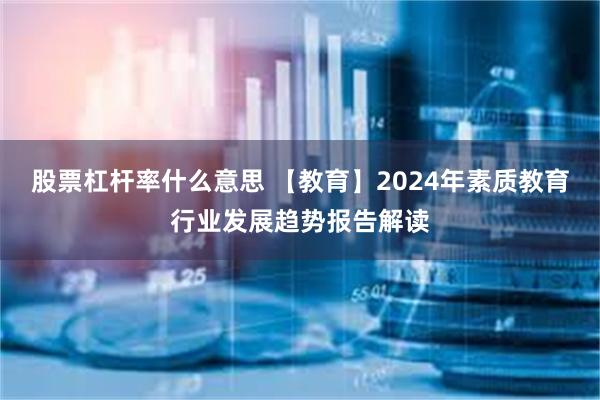 股票杠杆率什么意思 【教育】2024年素质教育行业发展趋势报告解读