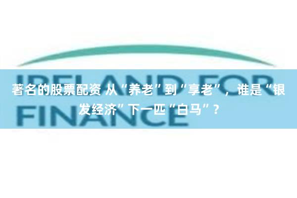 著名的股票配资 从“养老”到“享老”，谁是“银发经济”下一匹“白马”？